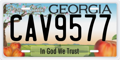 GA license plate CAV9577