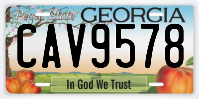 GA license plate CAV9578