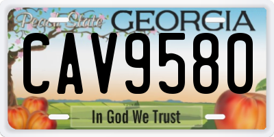 GA license plate CAV9580