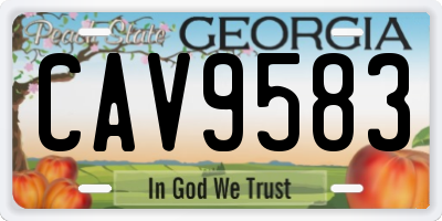 GA license plate CAV9583