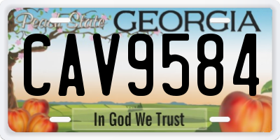 GA license plate CAV9584