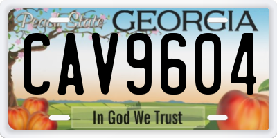 GA license plate CAV9604