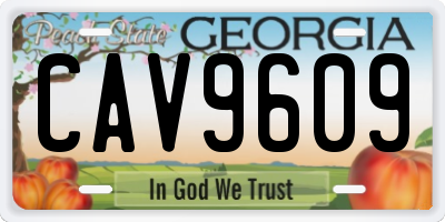GA license plate CAV9609