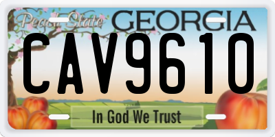 GA license plate CAV9610
