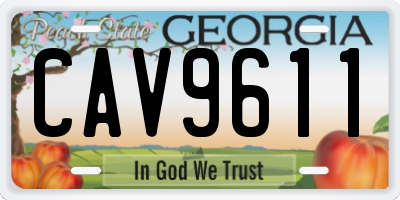 GA license plate CAV9611