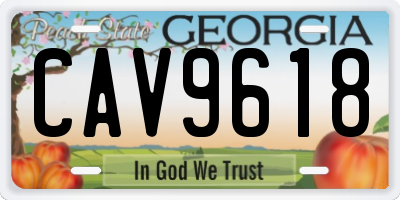 GA license plate CAV9618