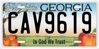GA license plate CAV9619