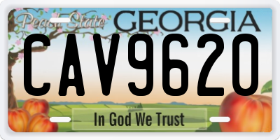 GA license plate CAV9620
