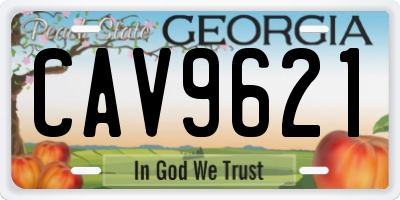 GA license plate CAV9621
