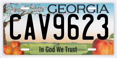 GA license plate CAV9623