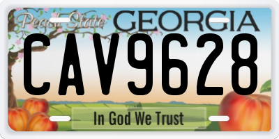 GA license plate CAV9628