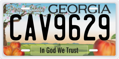 GA license plate CAV9629