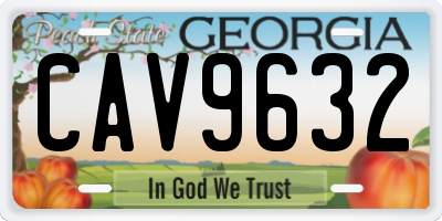 GA license plate CAV9632