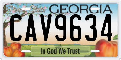 GA license plate CAV9634