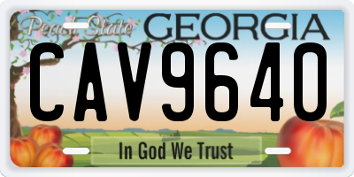 GA license plate CAV9640