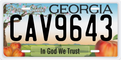 GA license plate CAV9643