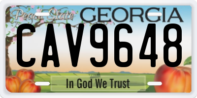 GA license plate CAV9648