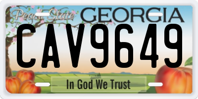 GA license plate CAV9649