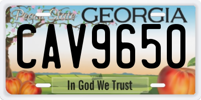 GA license plate CAV9650