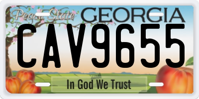 GA license plate CAV9655