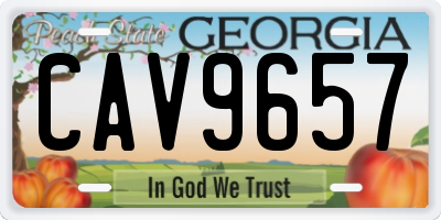 GA license plate CAV9657