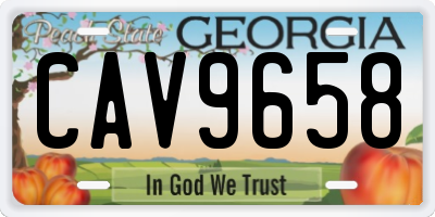 GA license plate CAV9658