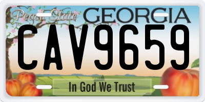 GA license plate CAV9659