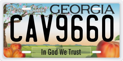 GA license plate CAV9660