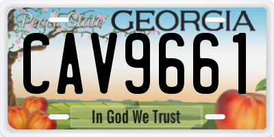 GA license plate CAV9661