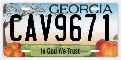 GA license plate CAV9671