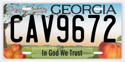 GA license plate CAV9672