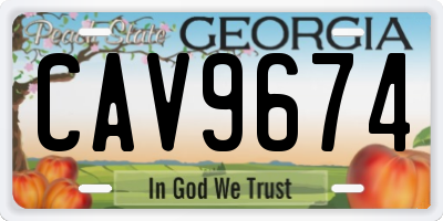 GA license plate CAV9674