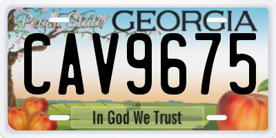 GA license plate CAV9675