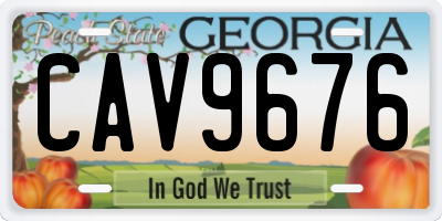 GA license plate CAV9676