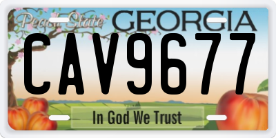 GA license plate CAV9677
