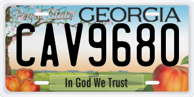 GA license plate CAV9680