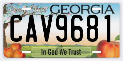 GA license plate CAV9681
