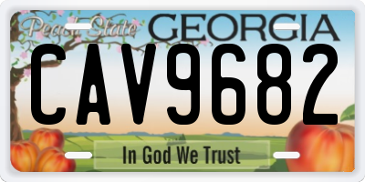 GA license plate CAV9682