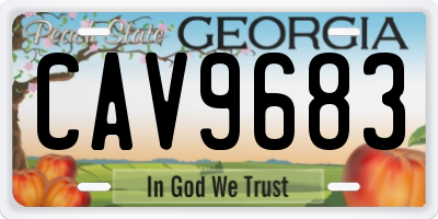 GA license plate CAV9683