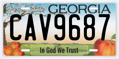 GA license plate CAV9687