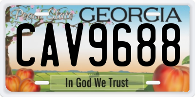 GA license plate CAV9688