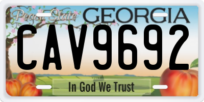 GA license plate CAV9692