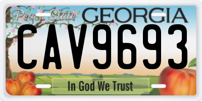 GA license plate CAV9693