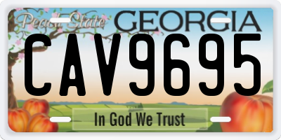 GA license plate CAV9695