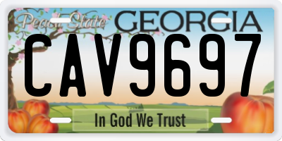GA license plate CAV9697