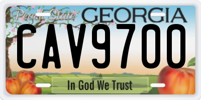 GA license plate CAV9700