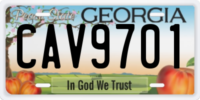 GA license plate CAV9701