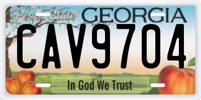 GA license plate CAV9704