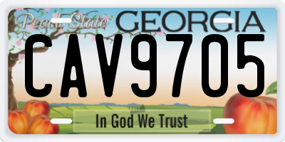 GA license plate CAV9705