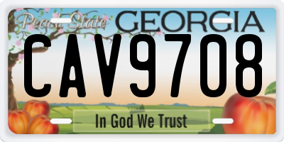 GA license plate CAV9708